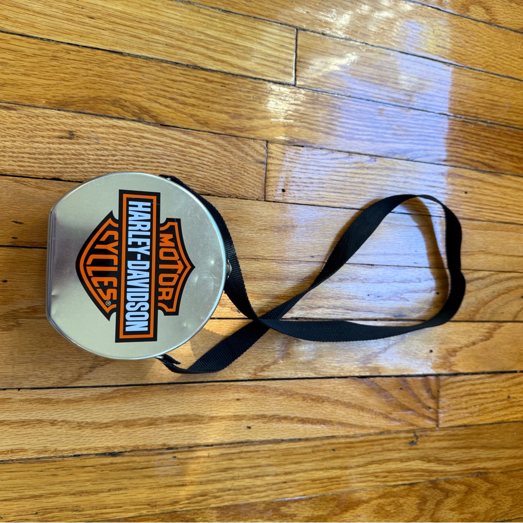 HarleyDavidson Silver Tin With Black Strap Vintage